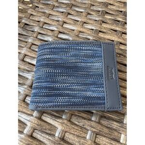 Levis Mens Bifold Wallet Blue Space Dye Textile ID Window Slim Card Holder